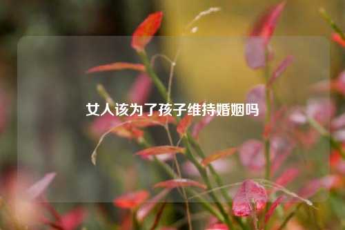女人该为了孩子维持婚姻吗